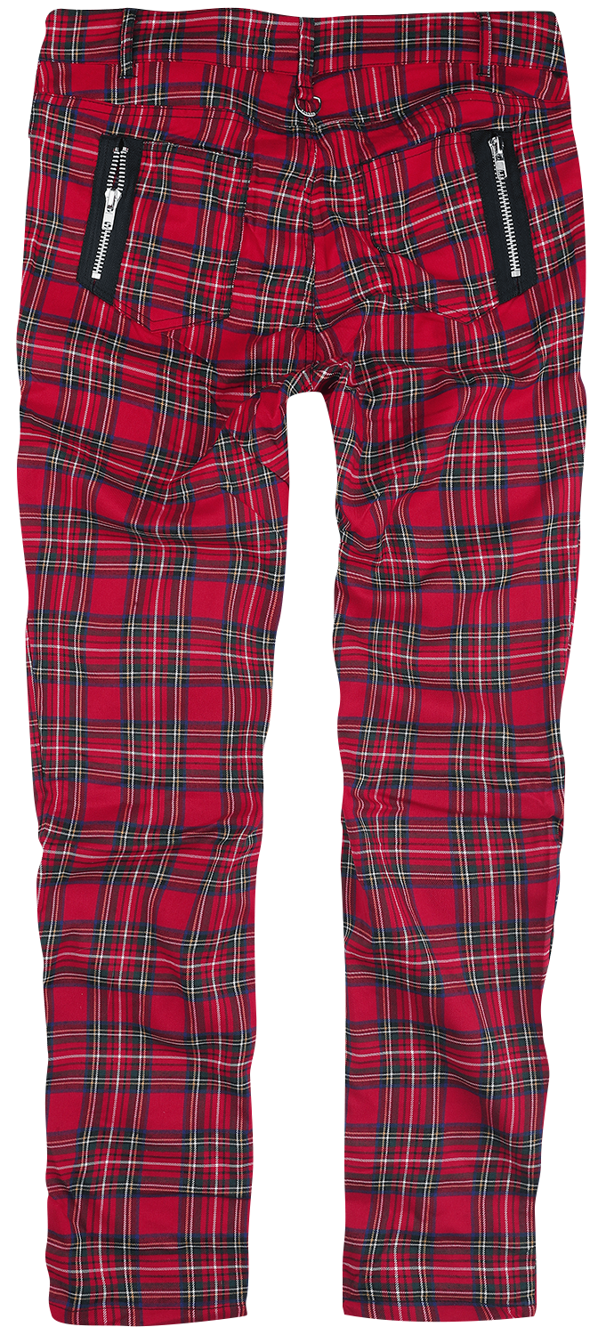 Banned Tartan Trousers Cloth Trousers red - Image 3