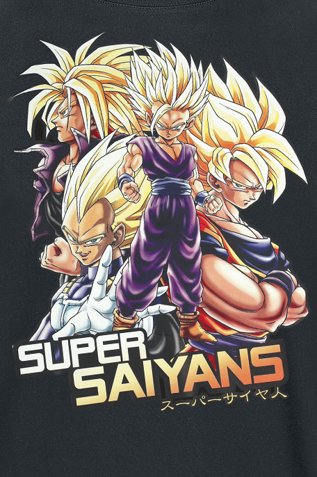 Dragon Ball Z - Super Saiyans T-Shirt black - Image 3