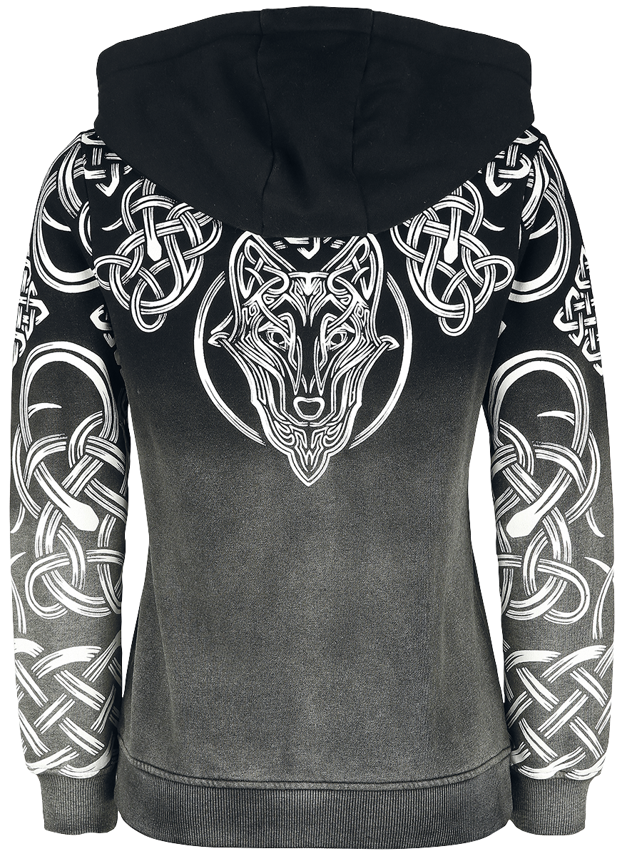 Black Premium by EMP Hoodie Jacket with Colour Gradient and Celtic Adornment Hoodie Jacket grey - Image 3