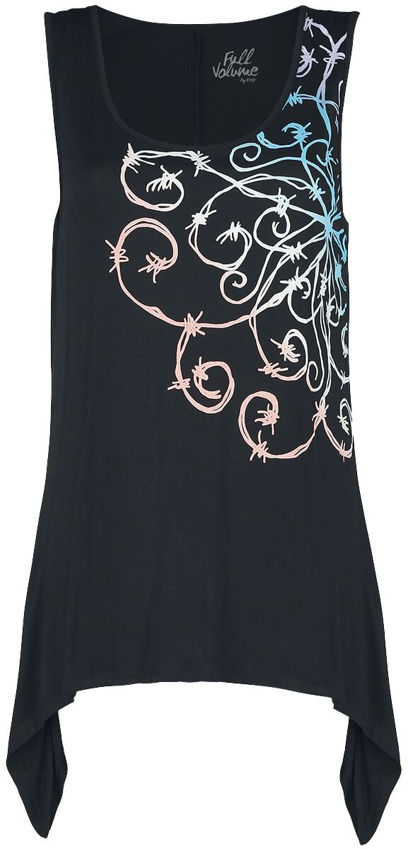 Full Volume by EMP Top with Mandala Barbed Wire Print Top black - Image 2