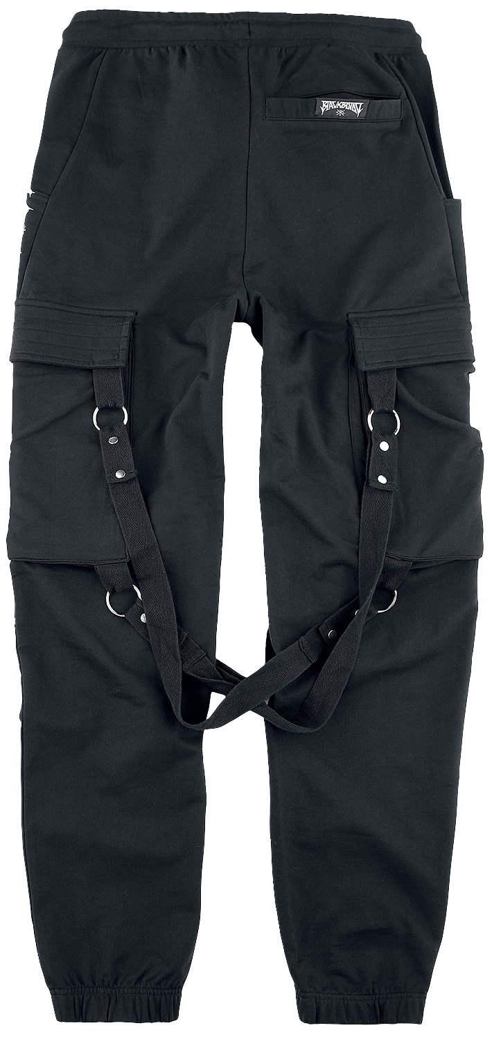 Black Blood by Gothicana Comfy Fabric Trousers with Attached Pockets and Black Blood Prints Cloth Trousers black - Image 3