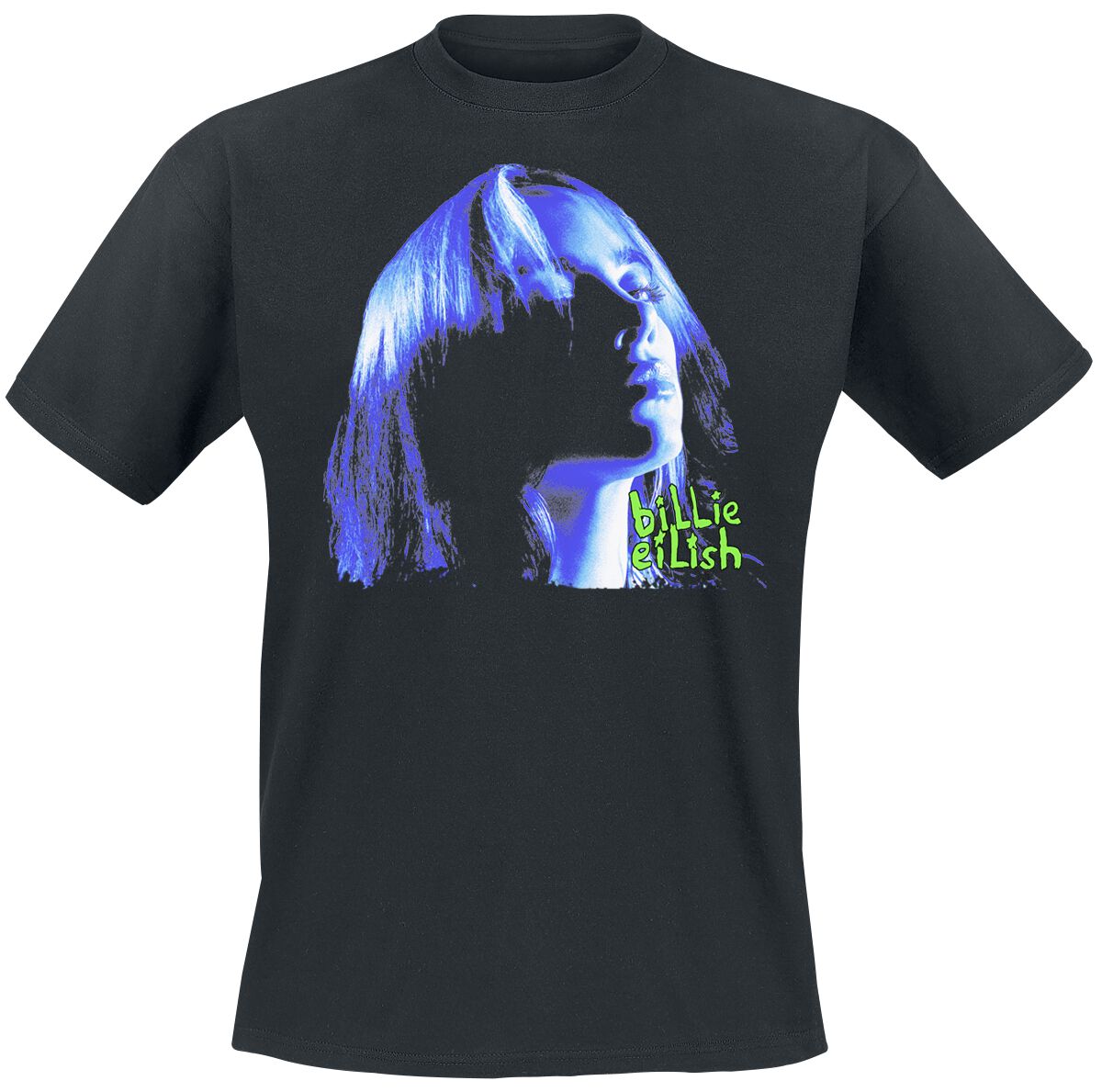 Eilish, Billie Neon Blue Shadow T-Shirt black - Image 2