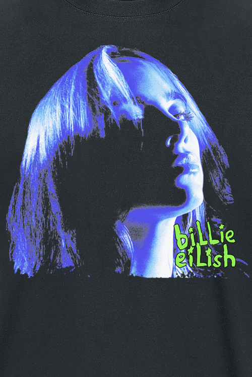 Eilish, Billie Neon Blue Shadow T-Shirt black - Image 3