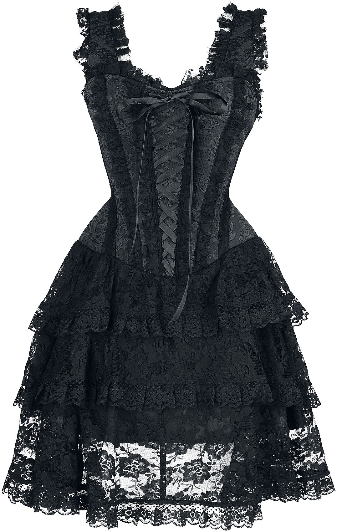 Gothicana by EMP Short Corset Dress with Lace Mini Dress black - Image 2