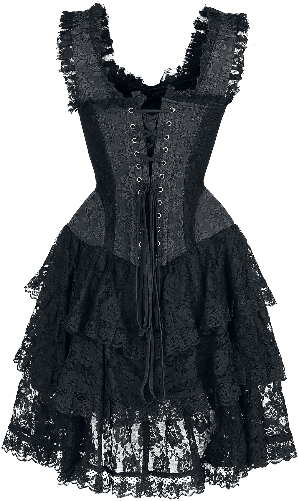 Gothicana by EMP Short Corset Dress with Lace Mini Dress black - Image 3