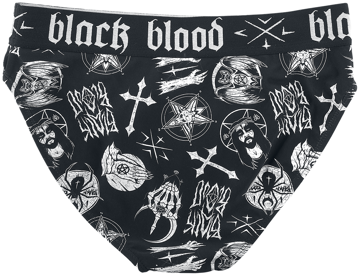 Black Blood by Gothicana Bikini bottoms with occult symbols Bikini Bottom black - Image 3
