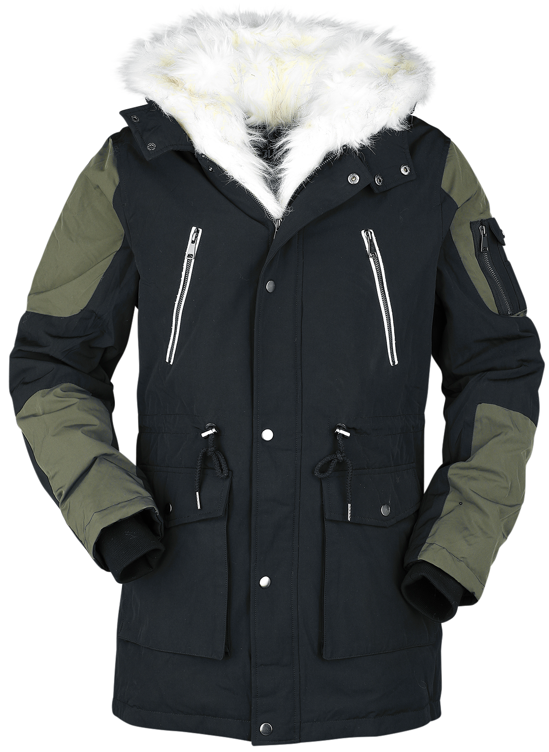 Black Premium by EMP Casual winter jacket with faux-fur collar Winter Jacket black olive - Image 3
