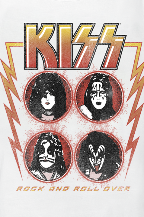 Kiss Rock And Roll Over Lightning Tanktop white - Image 3