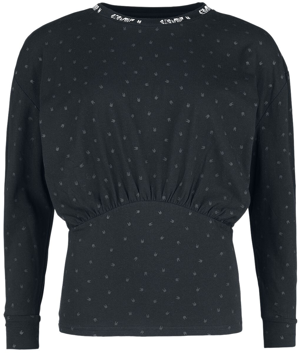 EMP Stage Collection Long-sleeved Top with All-over Metal Horns print Long-sleeve Shirt black - Image 2