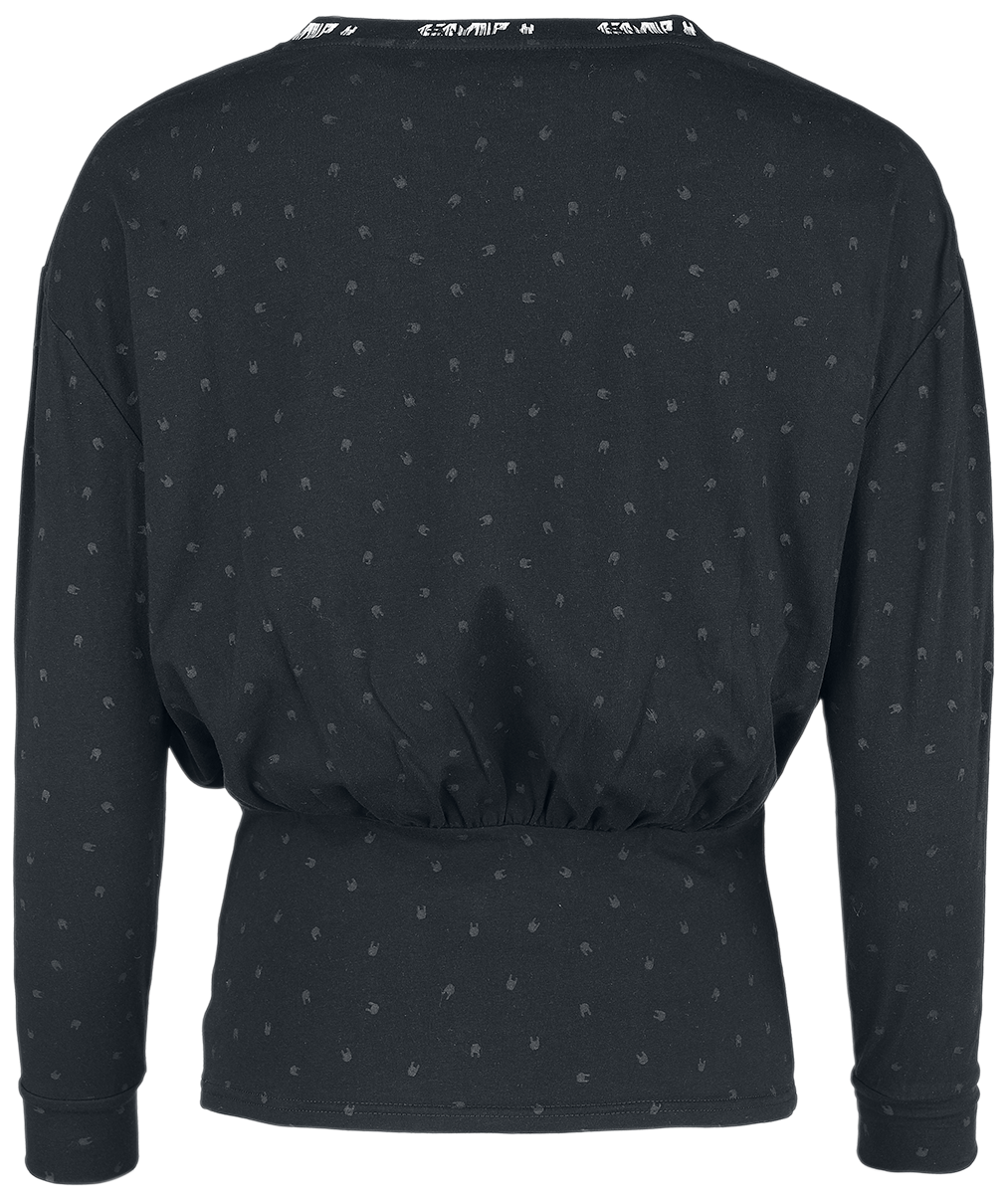 EMP Stage Collection Long-sleeved Top with All-over Metal Horns print Long-sleeve Shirt black - Image 3
