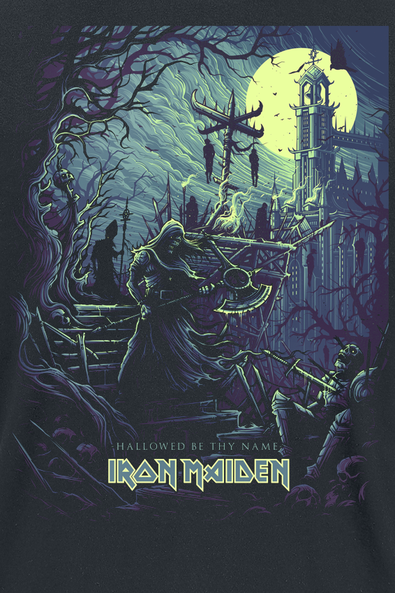Iron Maiden Hallowed Be Thy Name T-Shirt black - Image 3