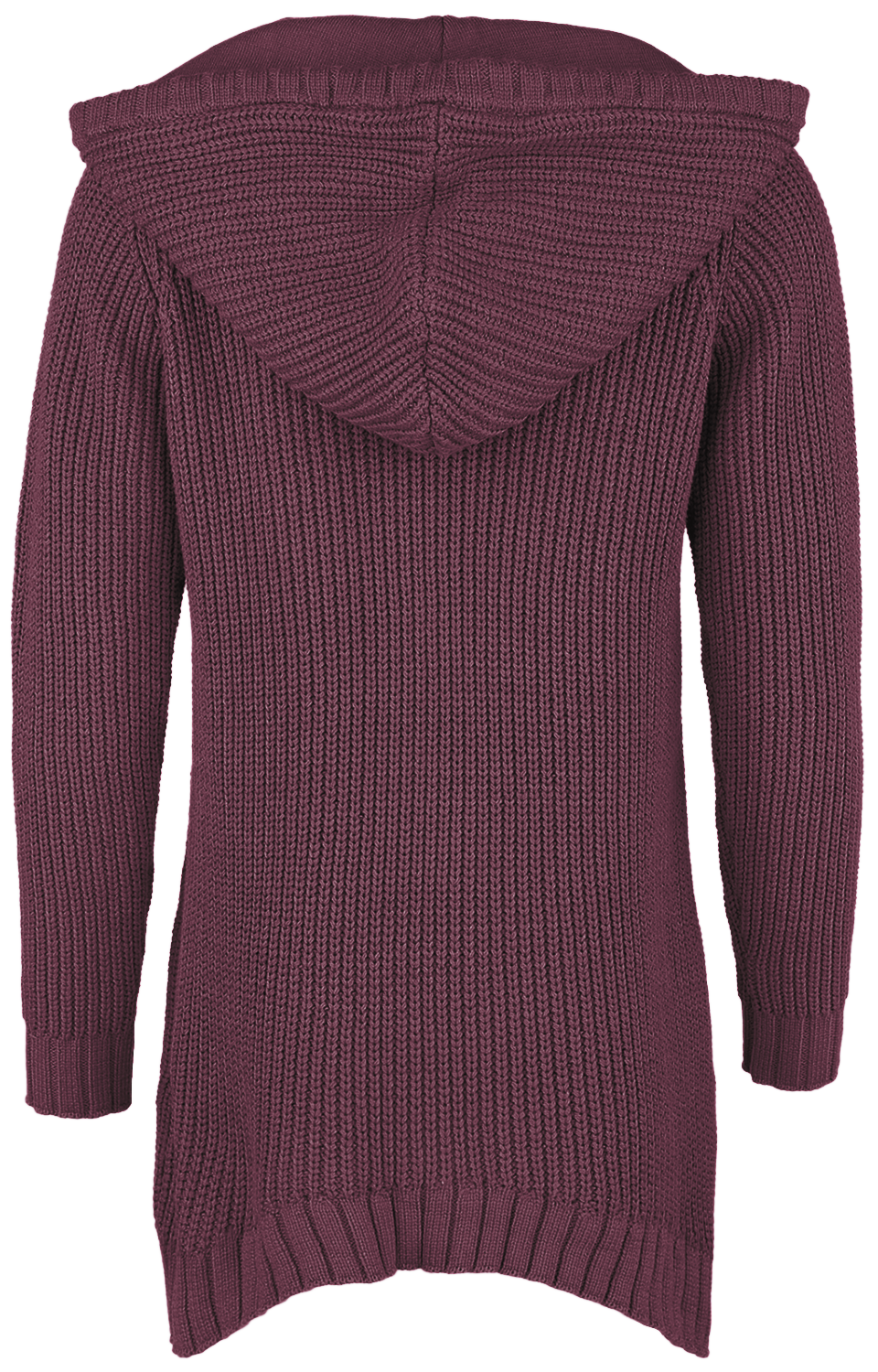 Black Premium by EMP Knitted Pullover with Hood and Lacing Knit jumper burgundy - Image 3
