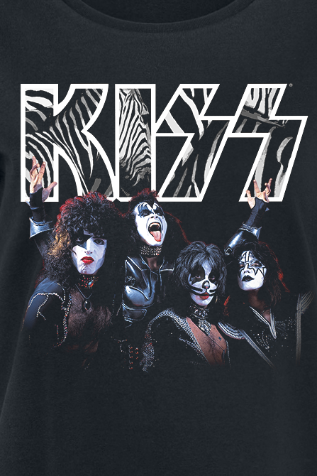 Kiss Zebra Stripe T-Shirt black - Image 3