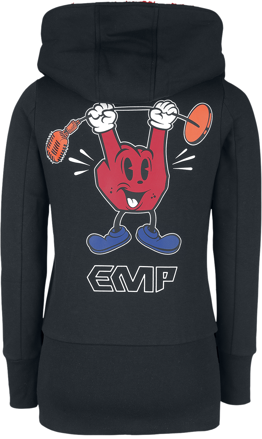 EMP Stage Collection Hoodie Jacket with EMP Logo and Metal Horns Hoodie Jacket black - Image 3