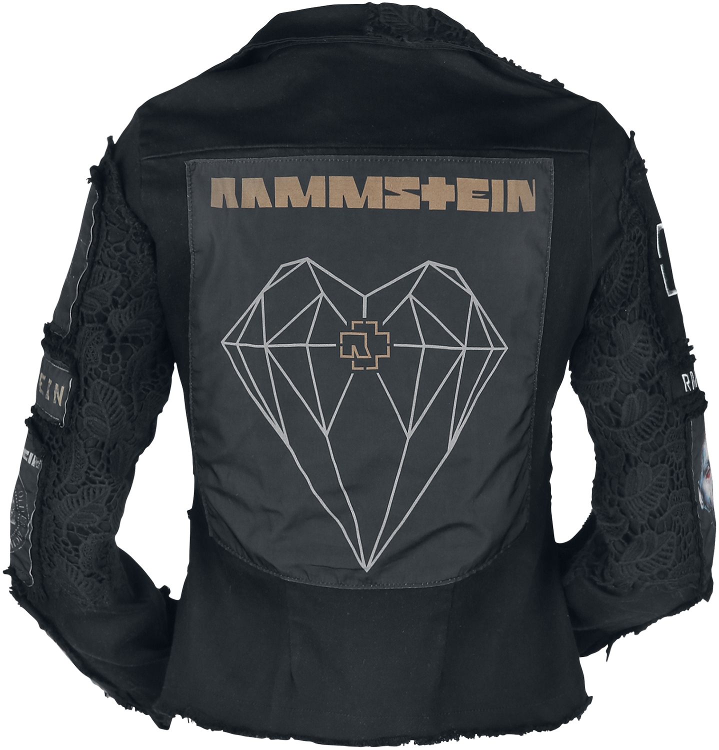 Rammstein Metal Patches Mid-Season Jackets black - Image 3