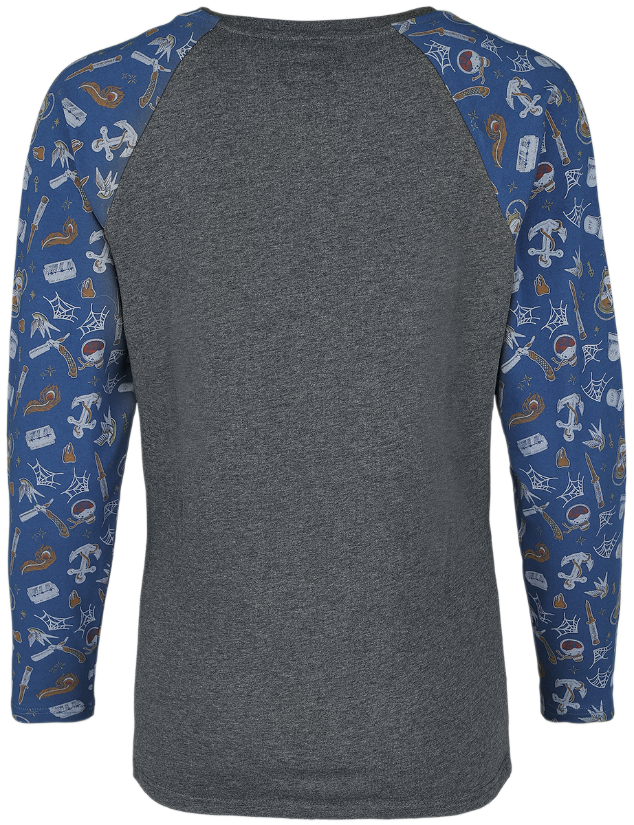 RED by EMP Raglan long-sleeved top with old-school motifs Long-sleeve Shirt grey - Image 3