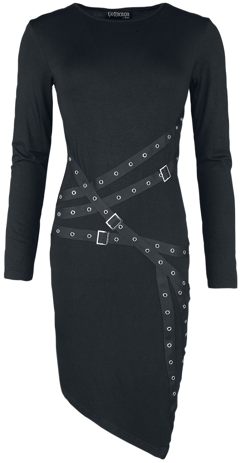 Gothicana by EMP Dress with straps, eyelets and buckles Mini Dress black - Image 2