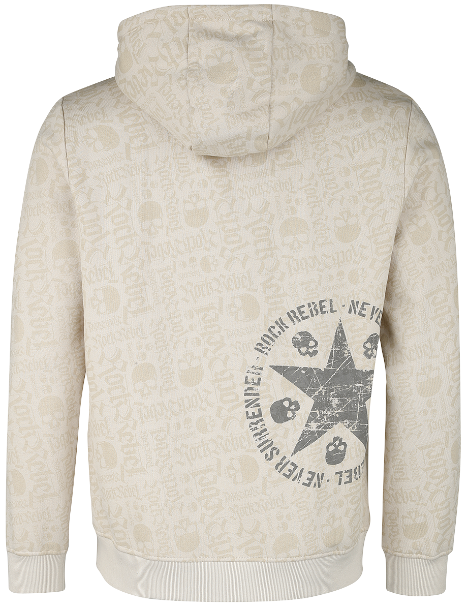 Rock Rebel by EMP Beige Hooded Jacket with Prints Hoodie Jacket beige - Image 3