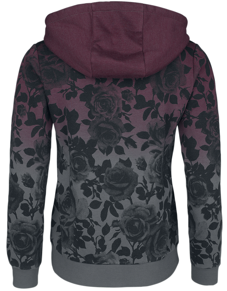 Rock Rebel by EMP Dip-dye hoodie Hoodie Jacket bordeaux grey - Image 3
