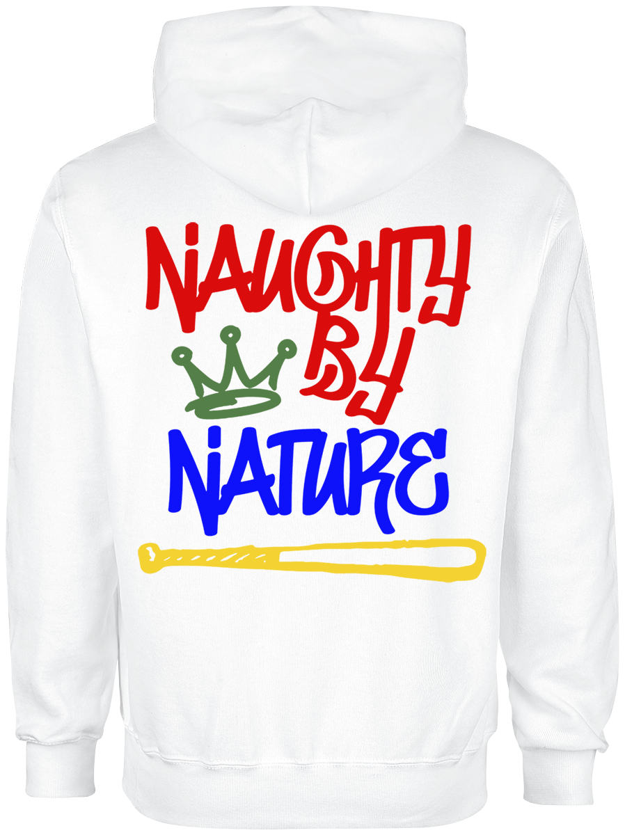 Naughty by Nature Graffiti Logo Hoodie white - Image 3