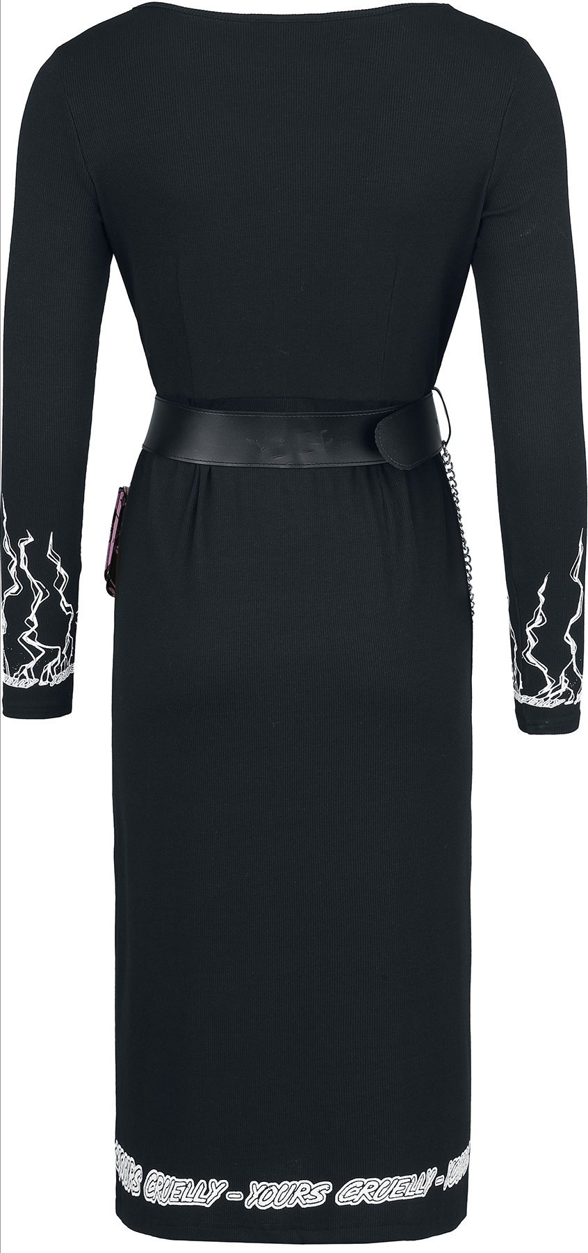 Gothicana by EMP Gothicana Dress with Belt and Bag Midi Dress black - Image 3