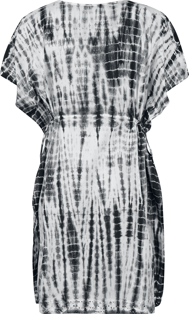 RED by EMP Caftan Style Batik Dress Mini Dress black white - Image 3