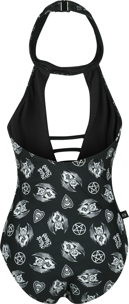 Black Blood by Gothicana Neckholder Swimsuit with Mystical Symbols Swimsuit black - Image 3