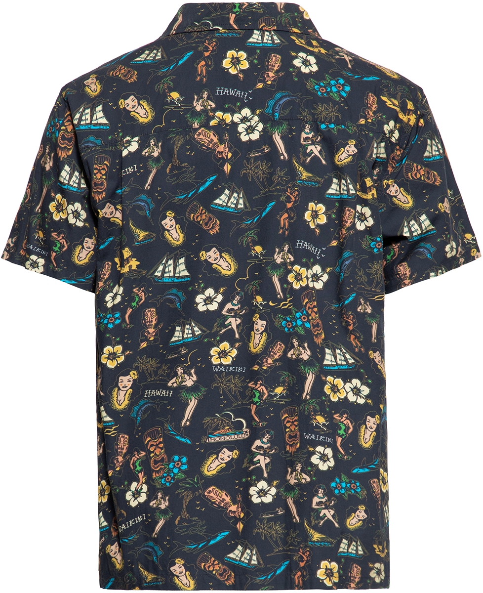 King Kerosin Tropical Hawaiian-style shirt deluxe Short-sleeved Shirt black - Image 3