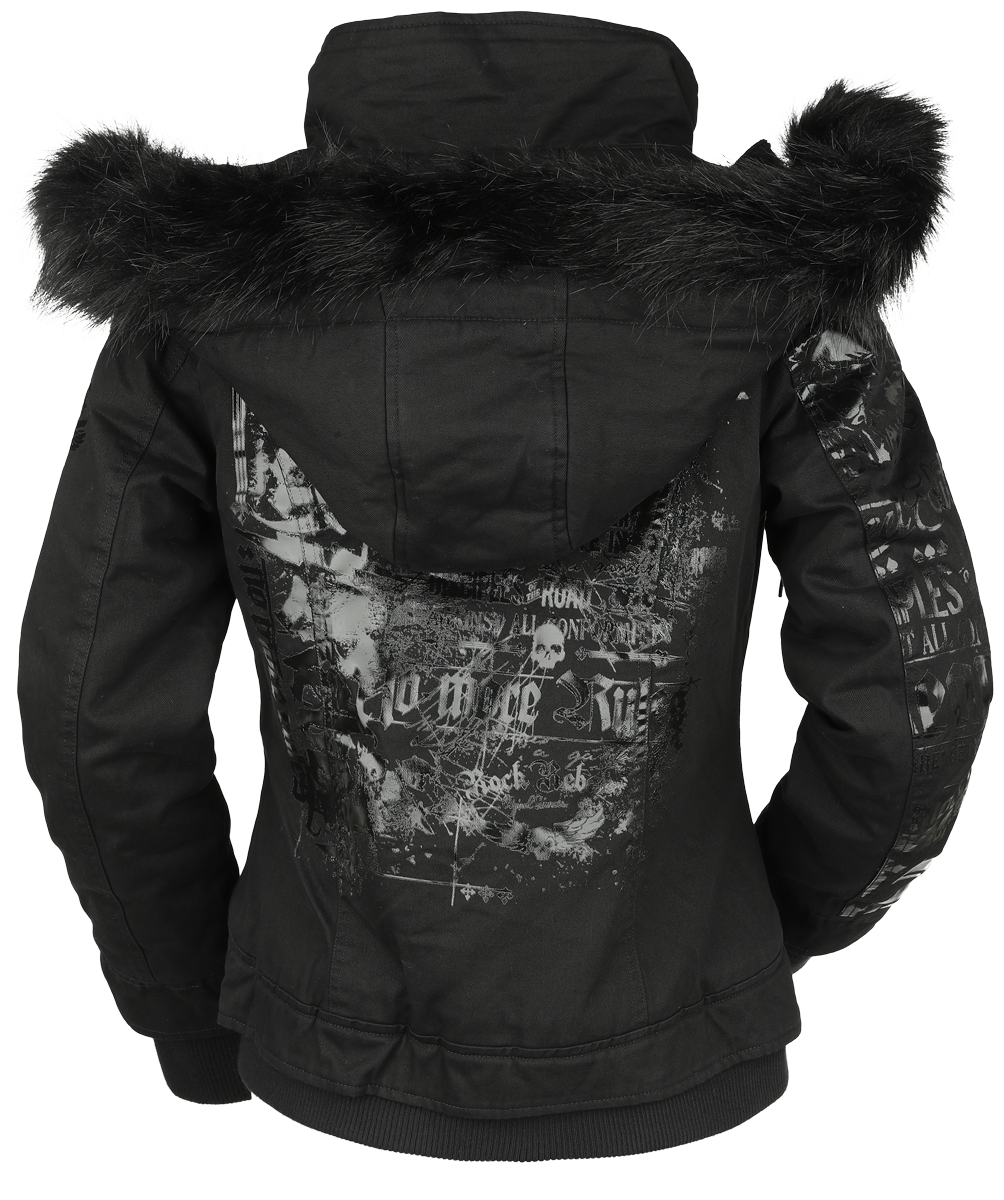 Rock Rebel by EMP Winter jacket With shiny prints Winter Jacket black - Image 3