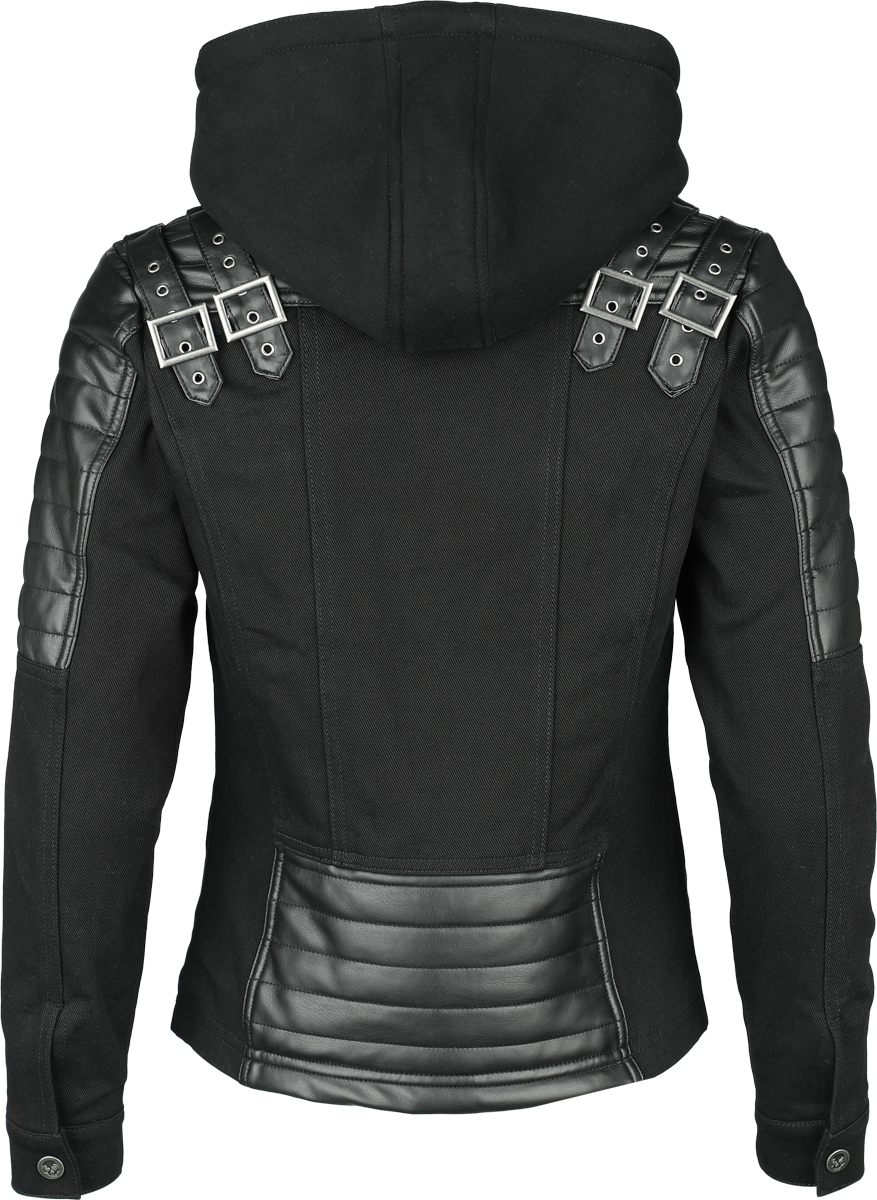 Rock Rebel by EMP Road Tripping Imitation Leather Jacket black grey - Image 3