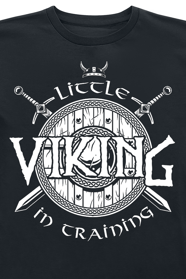 Slogans Little Viking in training T-Shirt black - Image 3