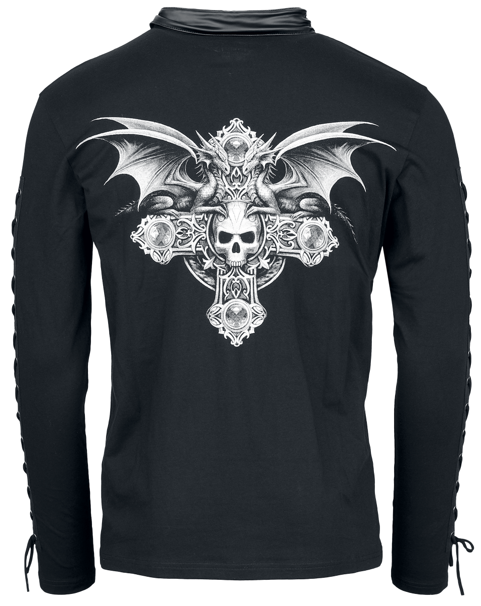Gothicana by EMP Gothicana X Anne Stokes long-sleeved top Long-sleeve Shirt black - Image 3