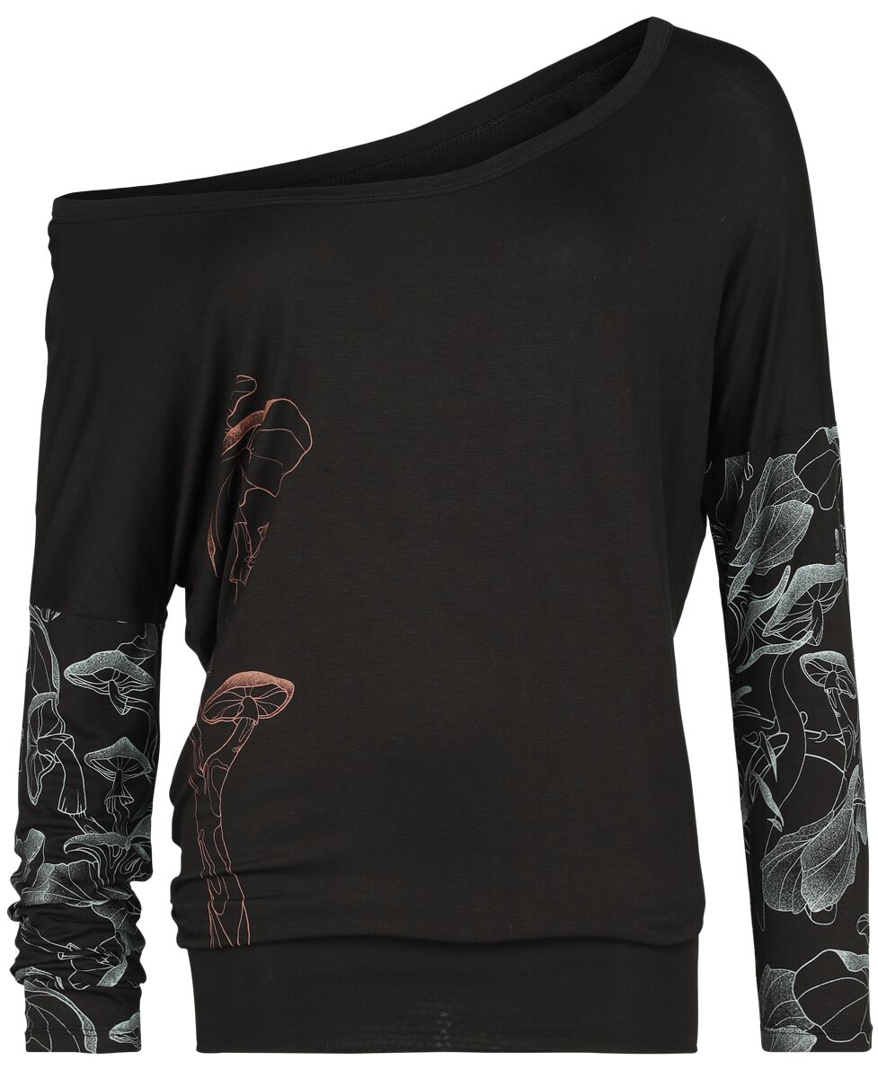 Full Volume by EMP Long-sleeved top with mushrooms Long-sleeve Shirt black - Image 2