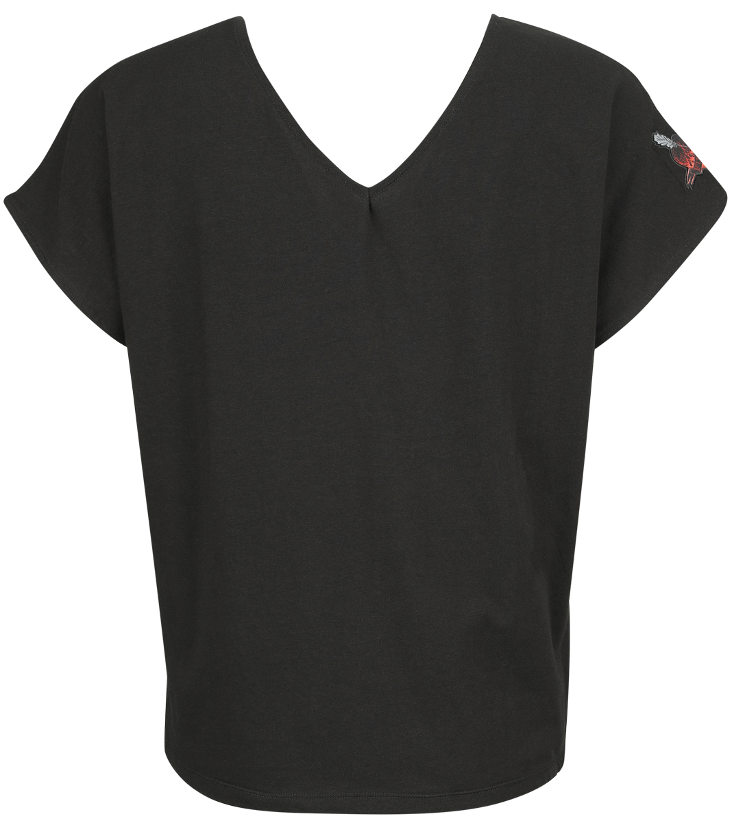 Black Premium by EMP T-shirt with shirred V-neck T-Shirt black - Image 3