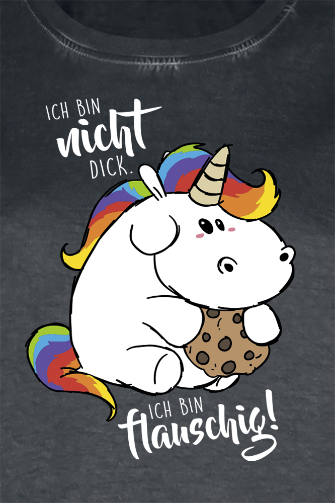 Chubby Unicorn Ich bin nicht dick. Ich bin flauschig! T-Shirt multicolour - Image 3