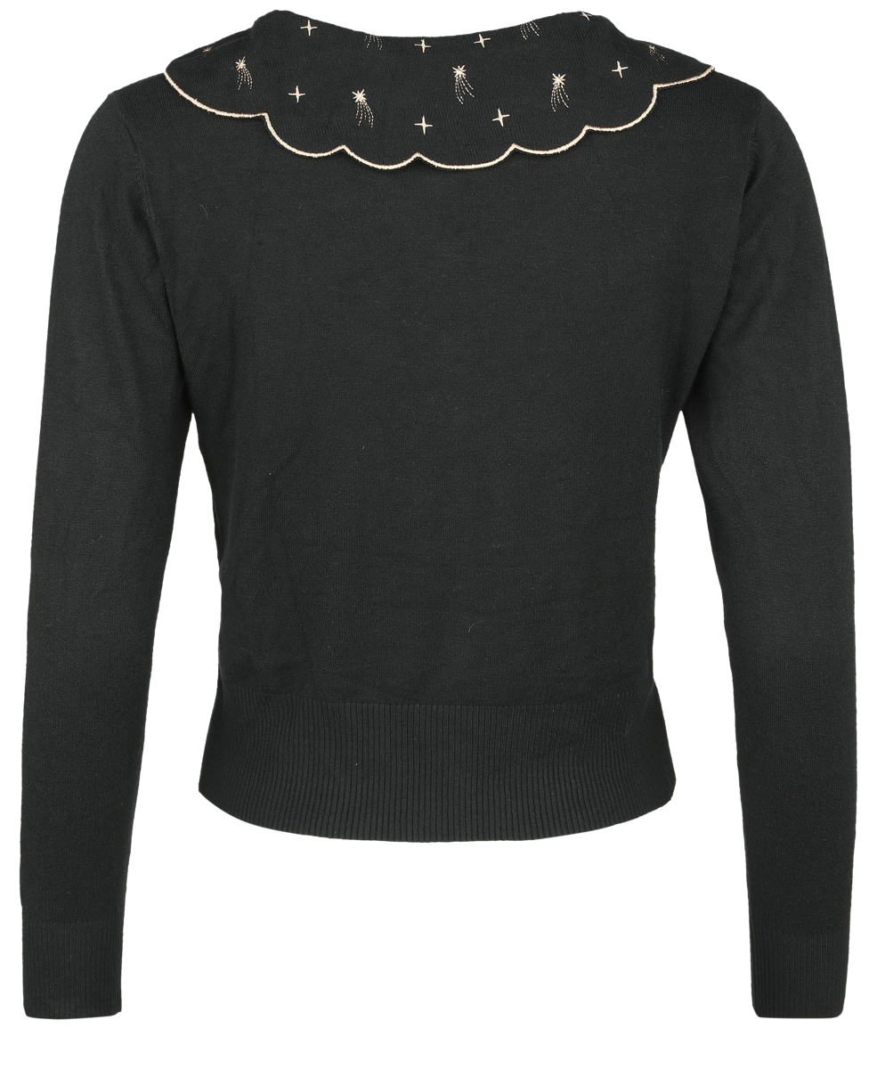 Voodoo Vixen Moon phase cat Emb cardigan Cardigan black - Image 3