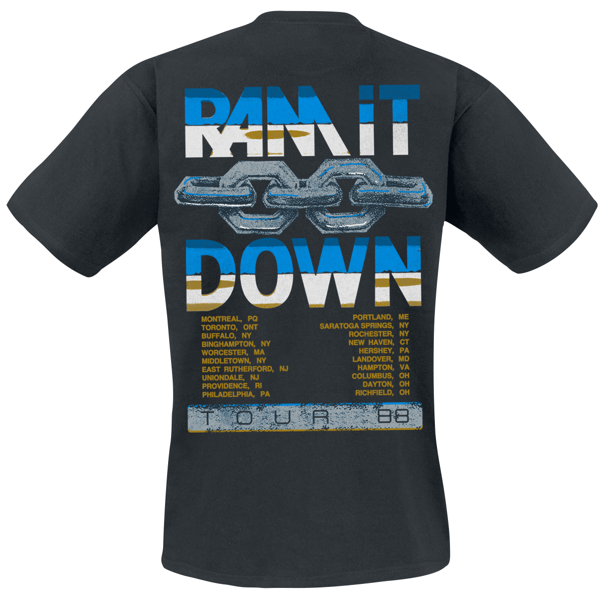 Judas Priest Vintage Ram It Down Tour Dates T-Shirt black - Image 3