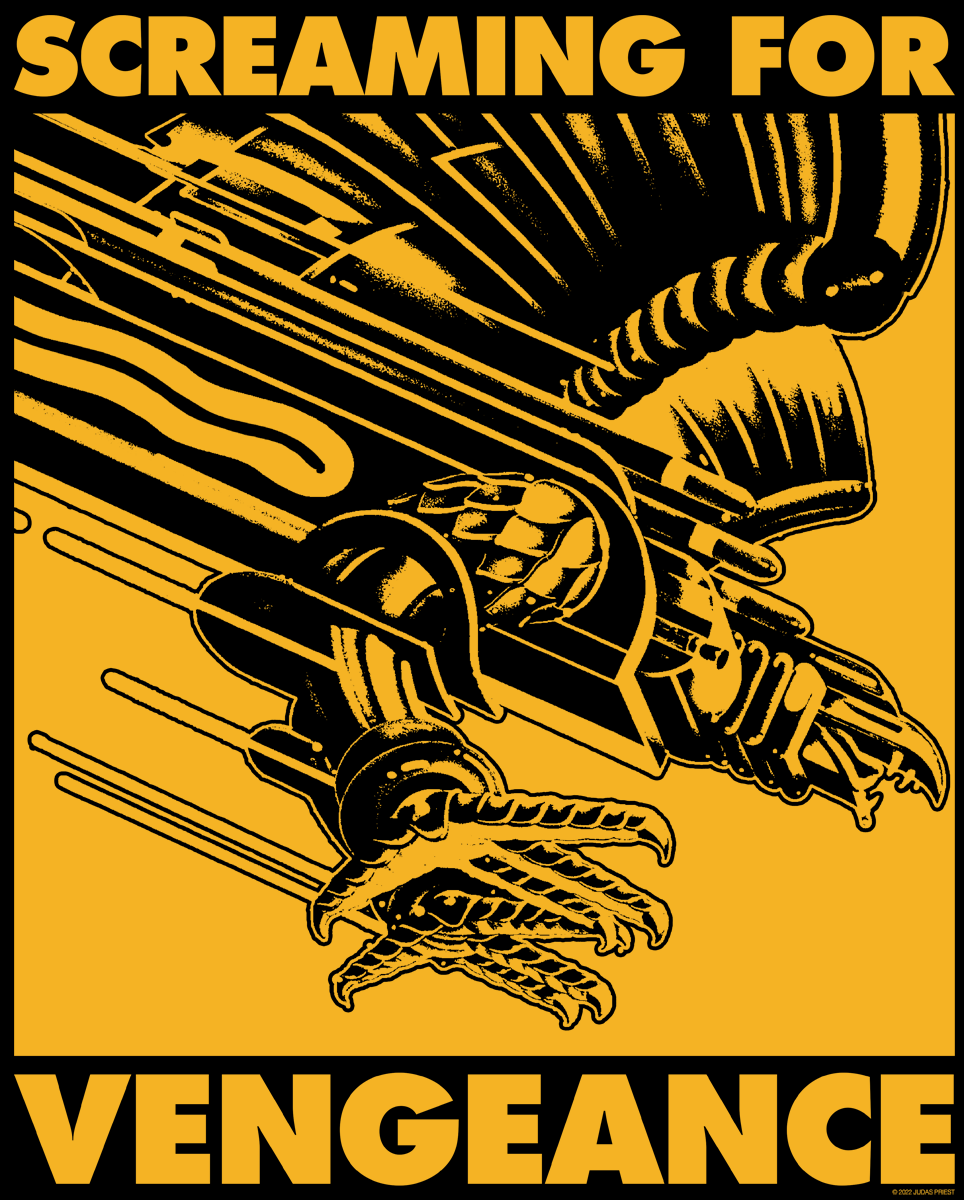 Judas Priest SFV 1 Colour Squared Gold Tanktop black - Image 3