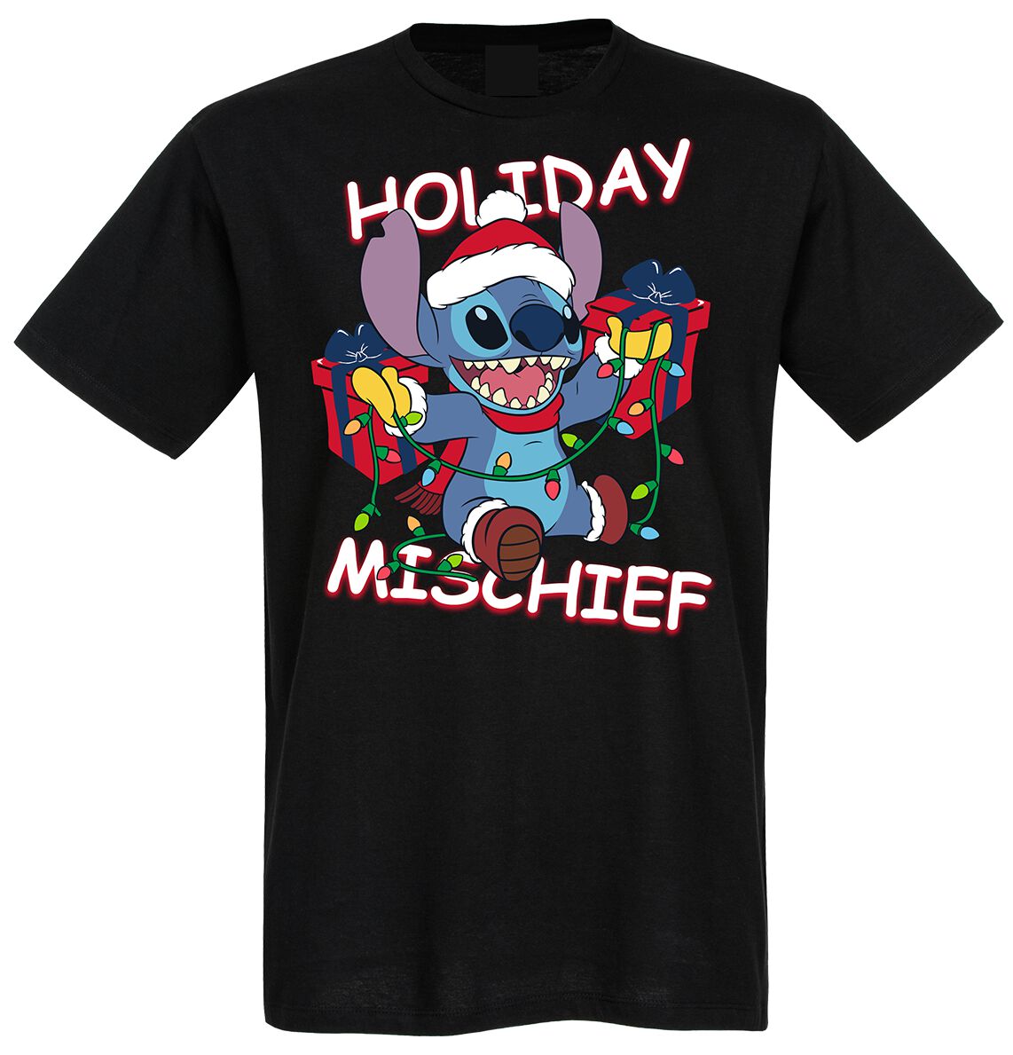 Lilo & Stitch Stitch - Holiday Mischief T-Shirt black - Image 2