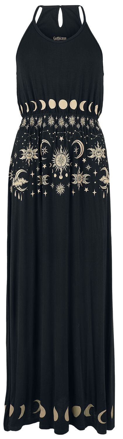 Gothicana by EMP Maxi-Dress with Sun, Moon and Stars Print Maxi Dress black - Image 2