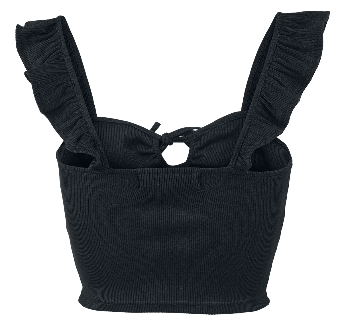 Black Premium by EMP Crop Top With Ruffles And Lace Top black - Image 3