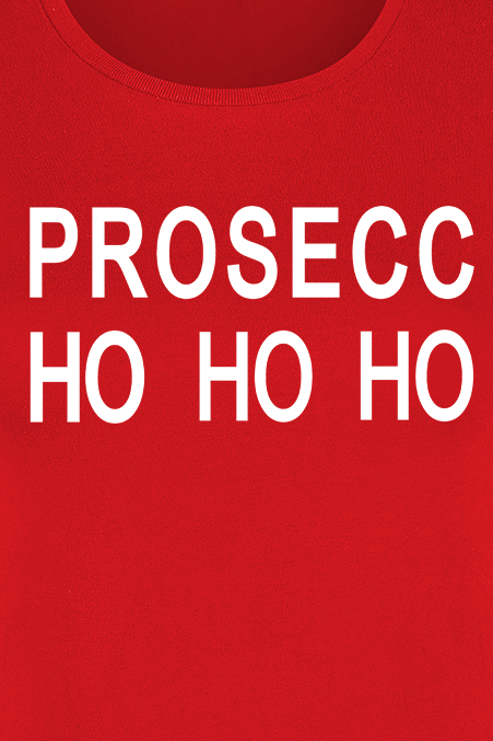 Alcohol & Party Prosecc Ho Ho Ho T-Shirt red - Image 3