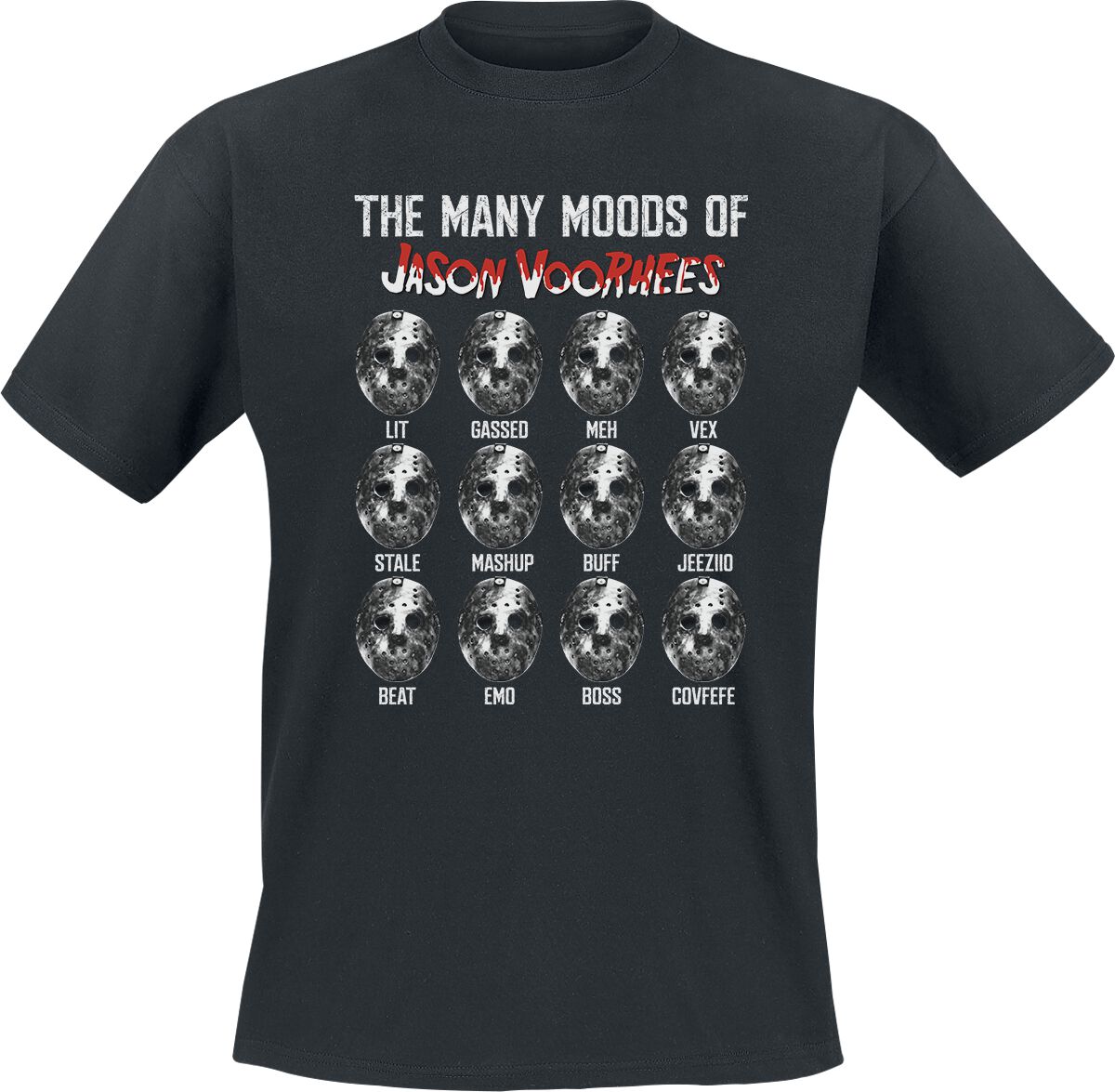 Friday the 13th Many woods of Jason Voorhees T-Shirt black - Image 2