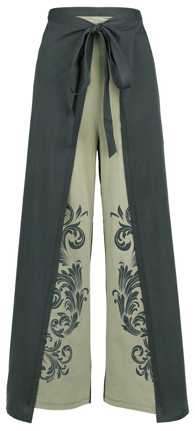 Black Premium by EMP Wrap Trousers with Ornaments Cloth Trousers dark green - Image 2