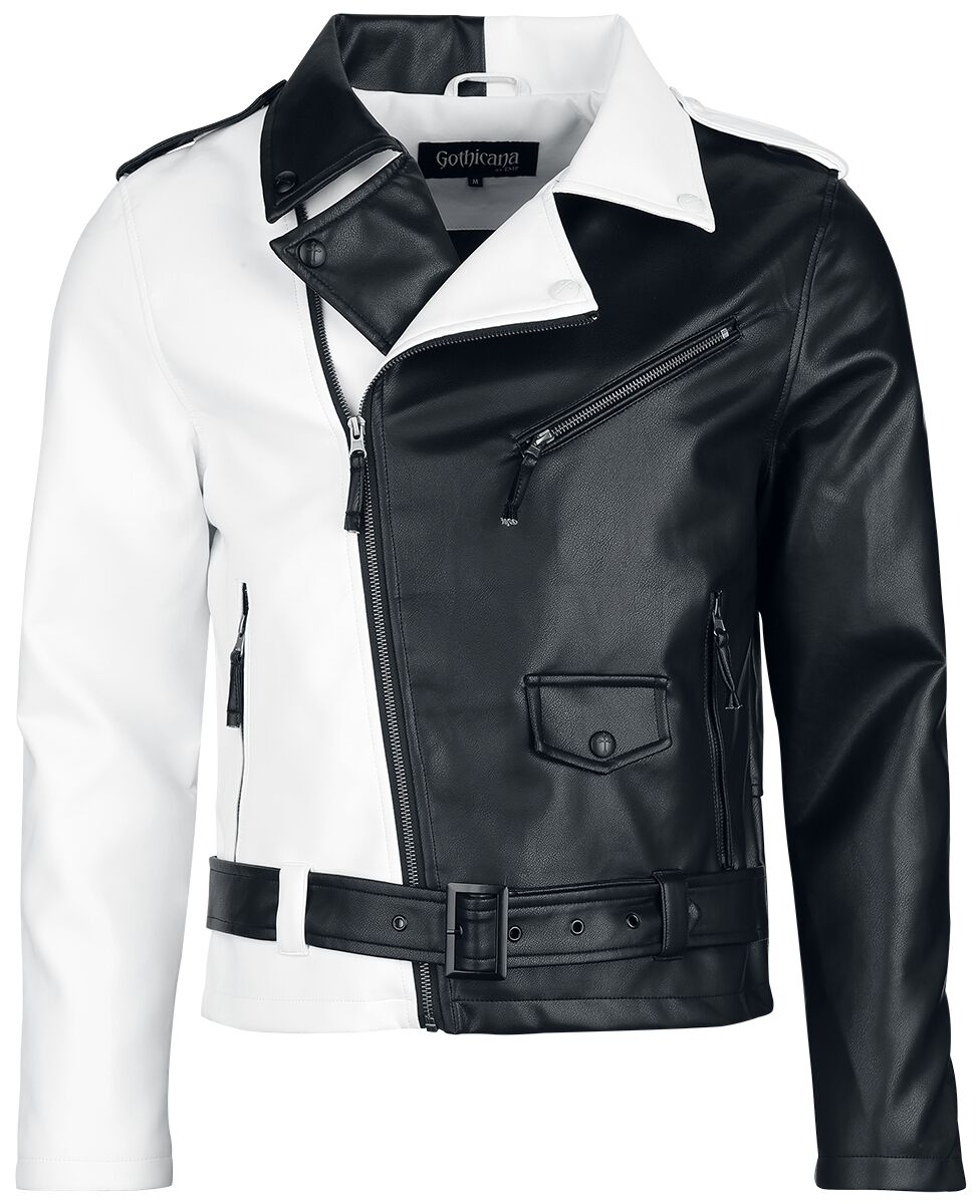 Gothicana by EMP Jacket in black and white Imitation Leather Jacket black white - Image 2