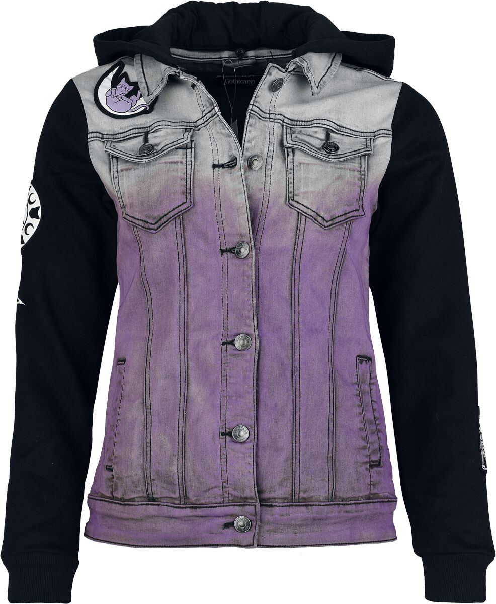 Gothicana by EMP Jacket with cat patches Jeans Jacket black lilac - Image 2