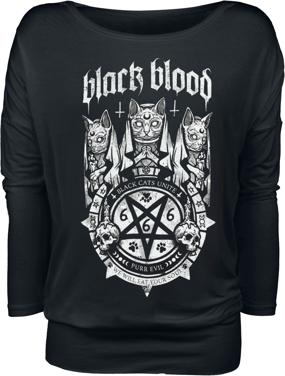 Black Blood by Gothicana Long-sleeve Shirt black - Image 3