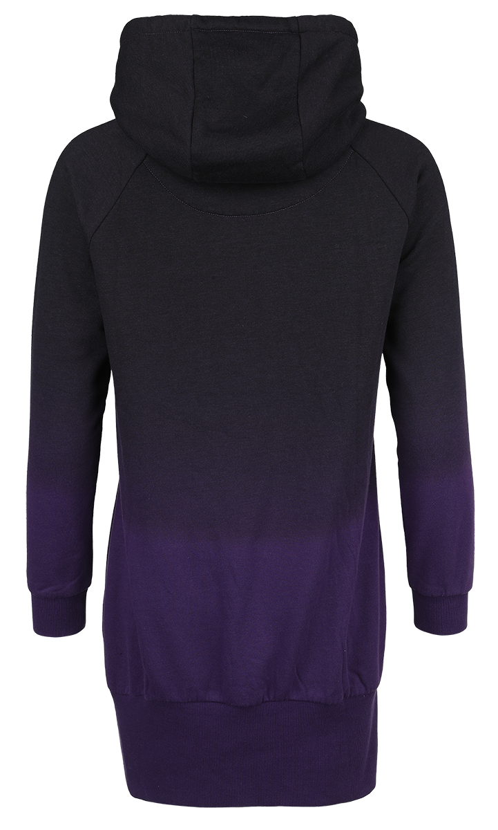 Gothicana by EMP Hoodie Dress with Cat Print Mini Dress black lilac - Image 3