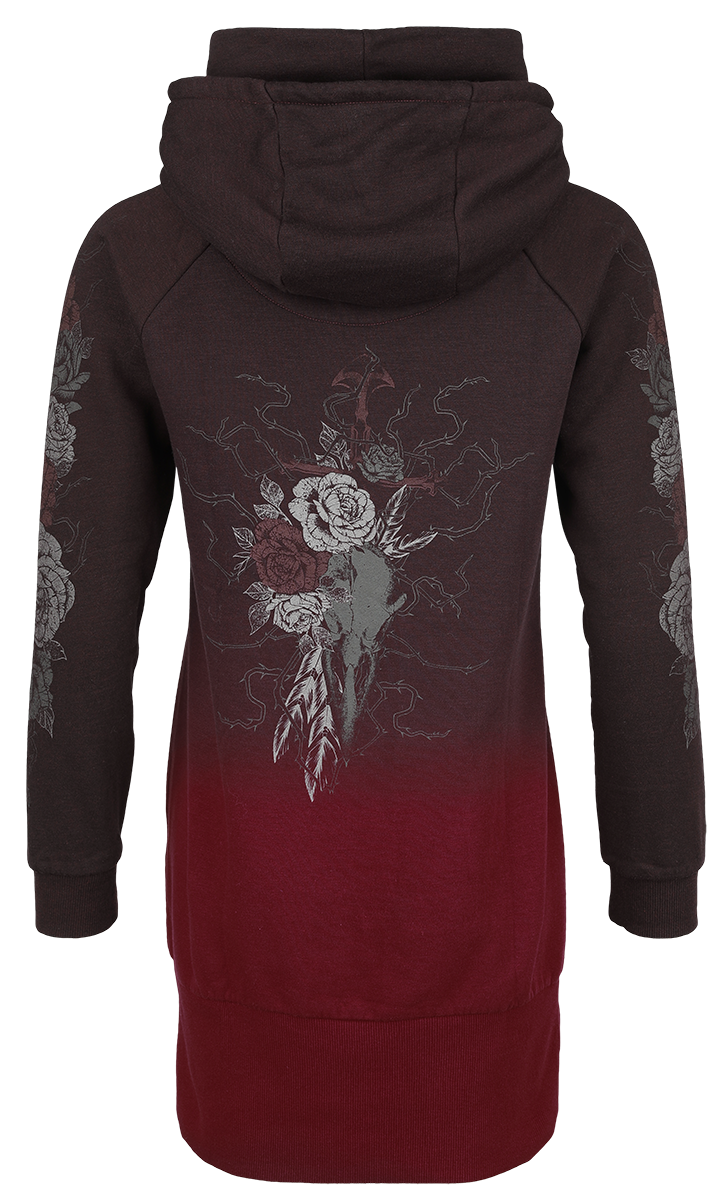 Black Premium by EMP Hoodie Dress Mini Dress black dark red - Image 3