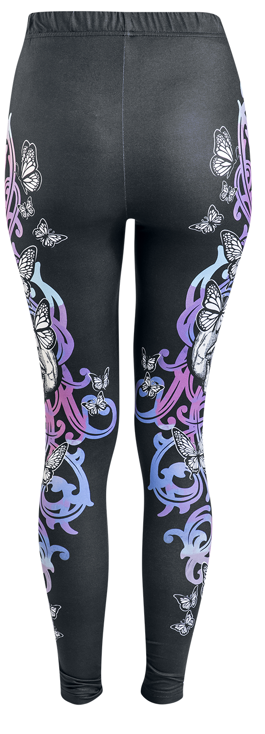 Full Volume by EMP Leggings With Skull And Butterfly Print Leggings black - Image 3